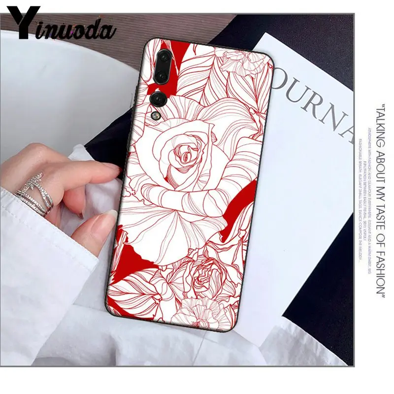 Yinuoda красная роза ТПУ Мягкий силиконовый чехол для телефона Huawei Mate10 Lite P20 Pro P9 P10 Plus