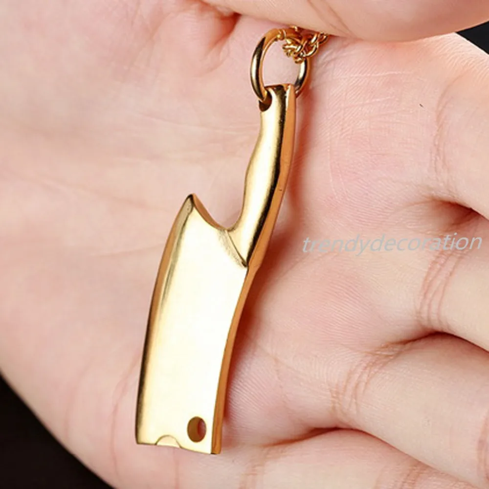 Ожерелье из нержавеющей стали Панк охотничий нож кулон мужчины красочные