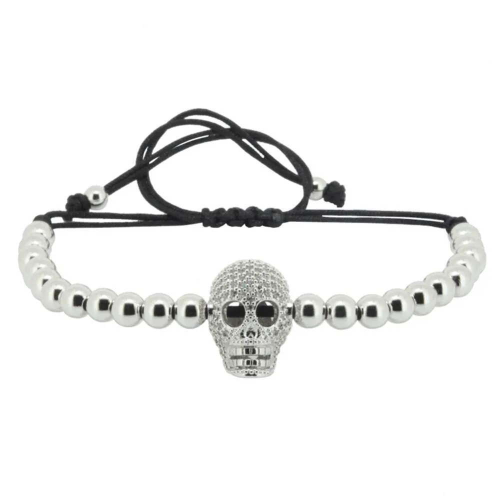 Анил Arjandas браслет для мужчин Pulseira Masculina ювелирные изделия черный шнур 4 мм CZ
