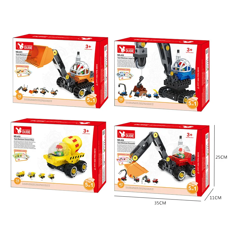 

Engineering car sets DIY Assembly Tech Machines Loader Big Building Blocks Compatible Big Size Brick Science Children Toys