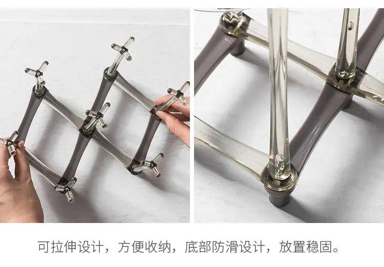 Creative collapsible plastic cup holder glass water cup storage drain shelf Portable plate tray storage rack mx6251416