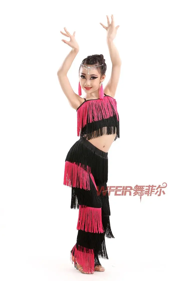 Samba/костюмы для латинских танцев с кисточками, костюмы для девочек, костюмы для бальных танцев с бахромой, топы для танцев и штаны, костюм для взрослых бальное платье для танцев