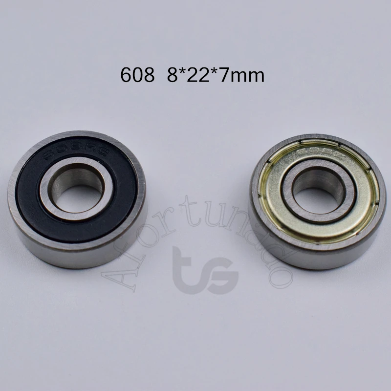 

608 8*22*7(mm) 1Piece bearing ABEC-5 sealing type 608ZZ 608RS chrome steel bearings use to skateboard Roller skates Hardware