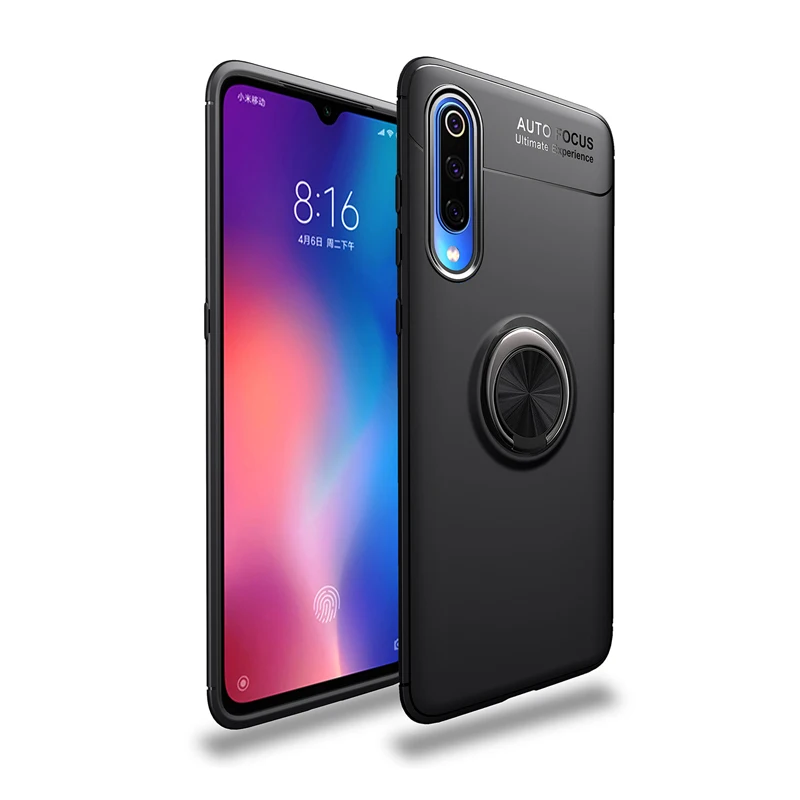 Черный Для Xiaomi mi 9 чехол Автомобильный держатель Стенд Магнитный кронштейн Couqe для Xio mi 9 кольцевой чехол Чехол для Xao mi 9 чехол Fundas - Цвет: Черный