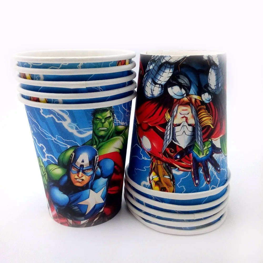 10 шт./лот Мстители Халк чашка украшение на день рождения вечерние праздничные