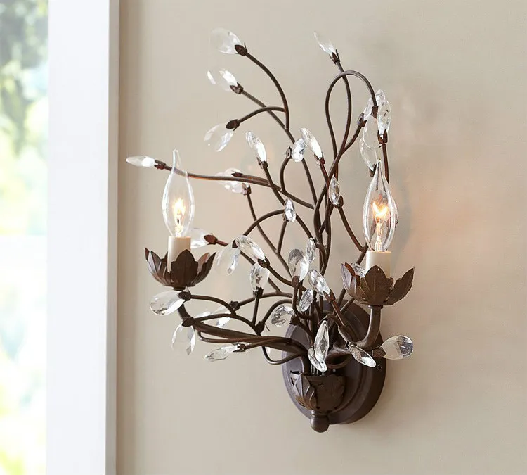 

American vintage modern squid double slider iron bedside wall lamp