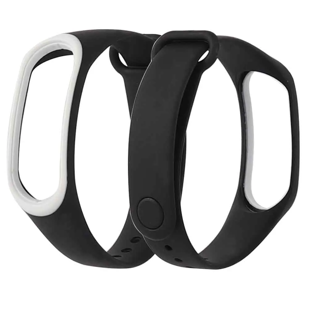Black Duble color mi Band 3 4 сменный силиконовый ремешок на запястье Аксессуары Анти-потеря Спортивные ремни для Xiao mi 3 умный Браслет - Цвет: Black