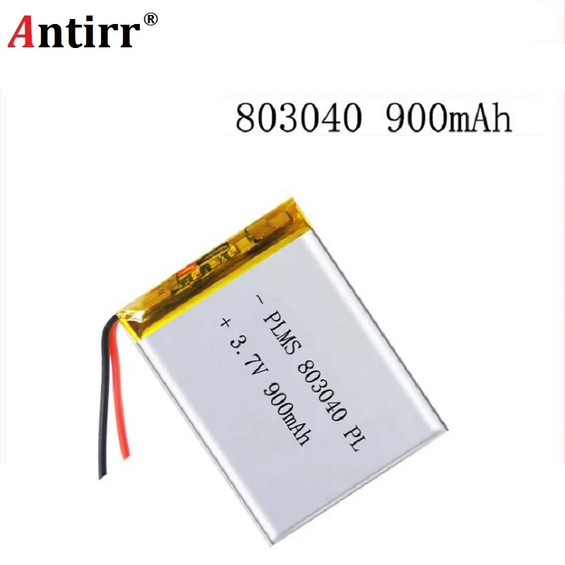 

3.7V 900mAh 803040 Lithium Polymer Li-Po ion Rechargeable Battery For Mp3 MP4 MP5 GPS PSP mobile Pocket PC e-books bluetooth