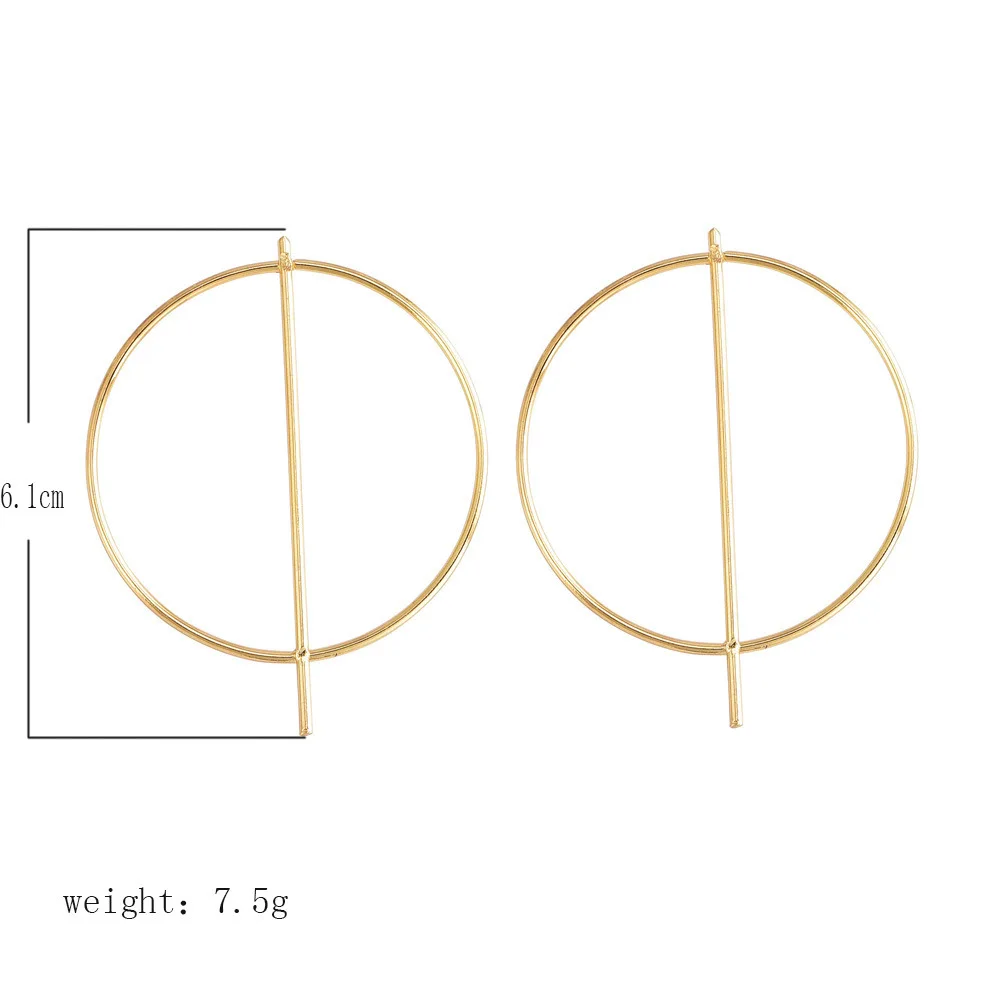 Женские серьги в Корейском стиле большие винтажные круглые из сплава