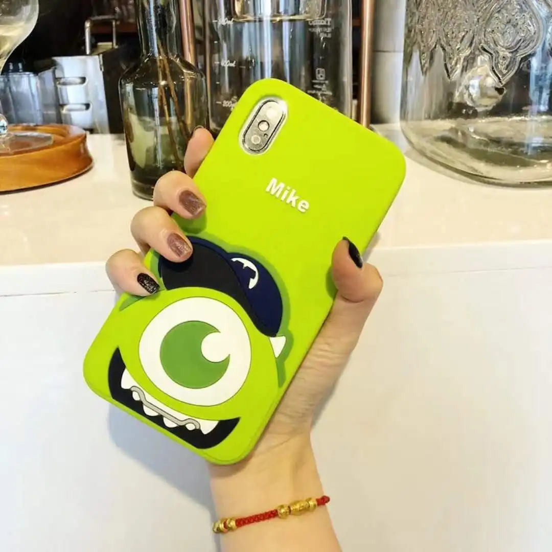 SAM S10 plus Cartoon Silicone Case 3D Cute Sullivan phone cover For Samsung S9 S8 / Note 8 /9 Mike Wazowski Soft case |