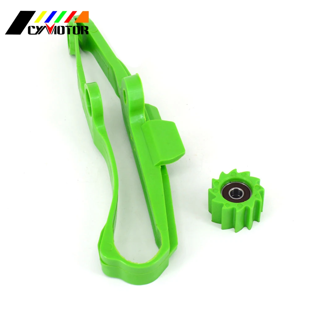 Зеленая направляющая цепи Guad и звездочка для KAWASAKI KXF250 KXF450 KXF 250 450 2009 2010 2011 2012 2013 2014