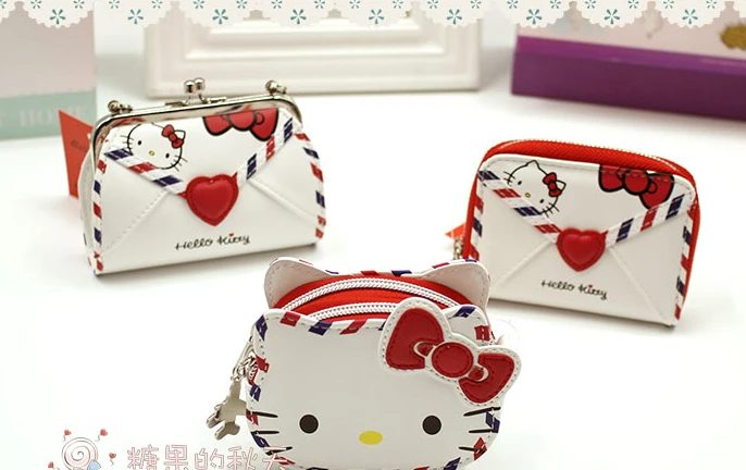 Hello kitty винтажный Британский Кошелек для монет с металлической цепочкой детский день мини-сумка