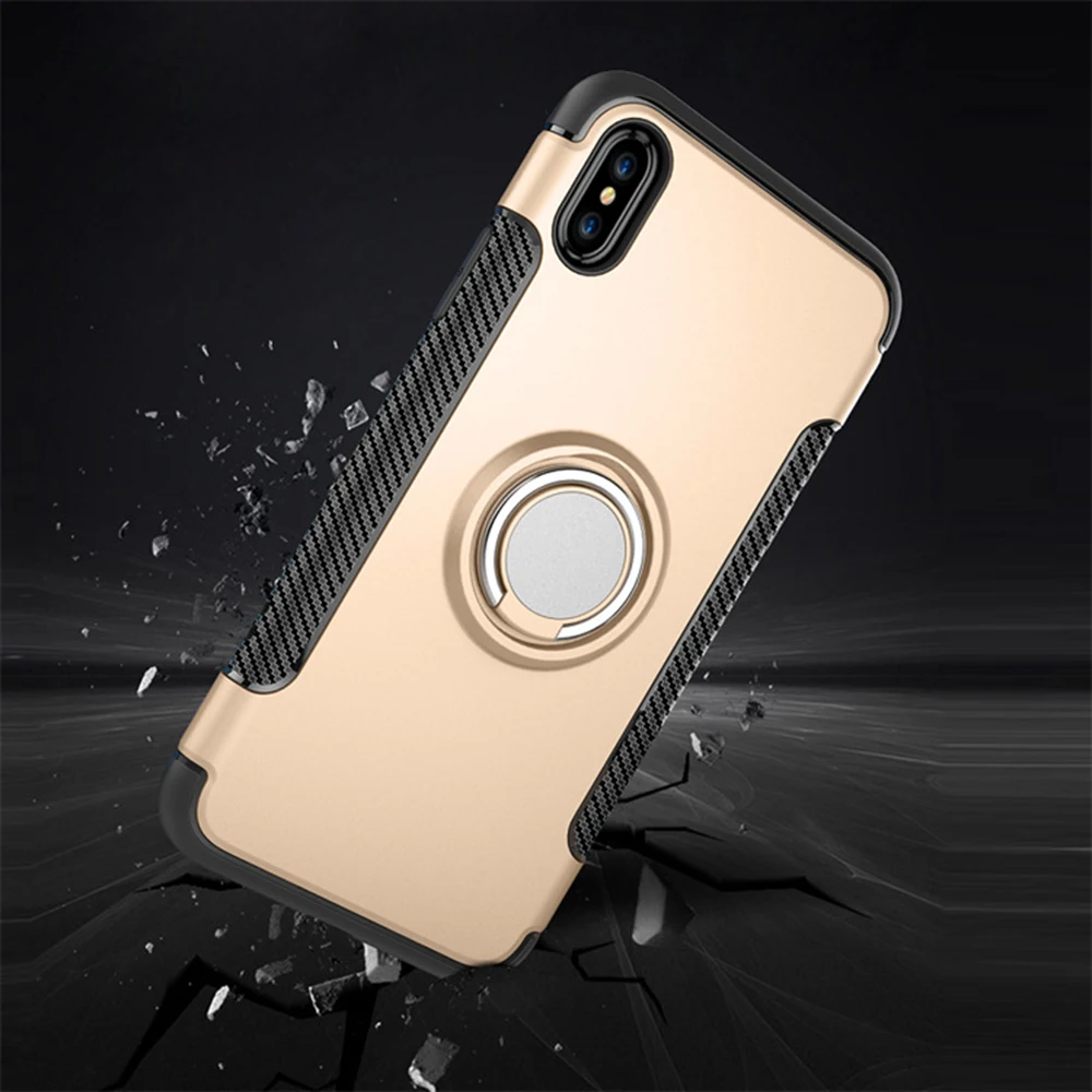 Роскошный армированный металлический магнитный чехол для iPhone X чехлы 6S 7 5S 8 Plus 360