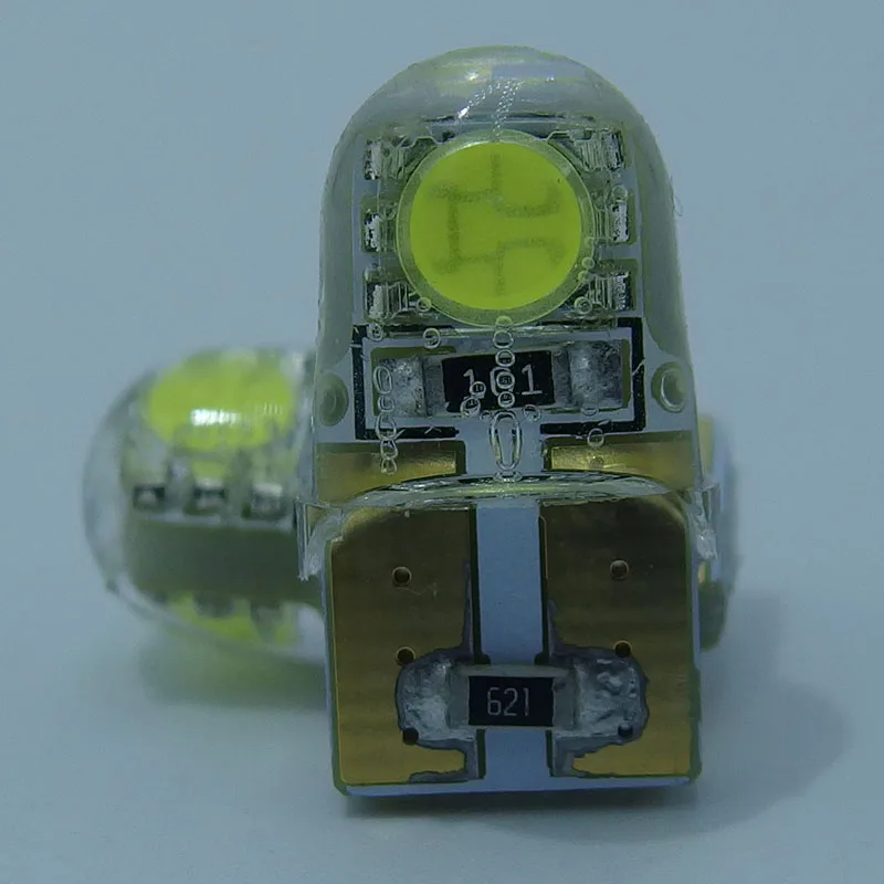 2 шт. T10 LED W5W светодиодные лампы белого цвета 194 168 RGB 5050 с коротким силиконовым