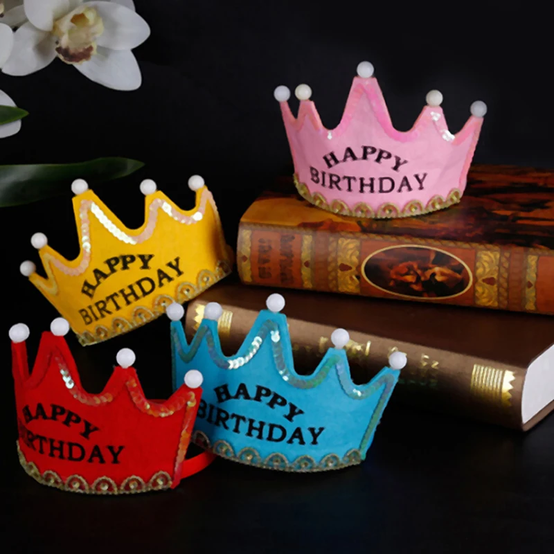 Принцесса Корона с днем рождения мигающий свет LED Светящиеся шляпы шляпа для