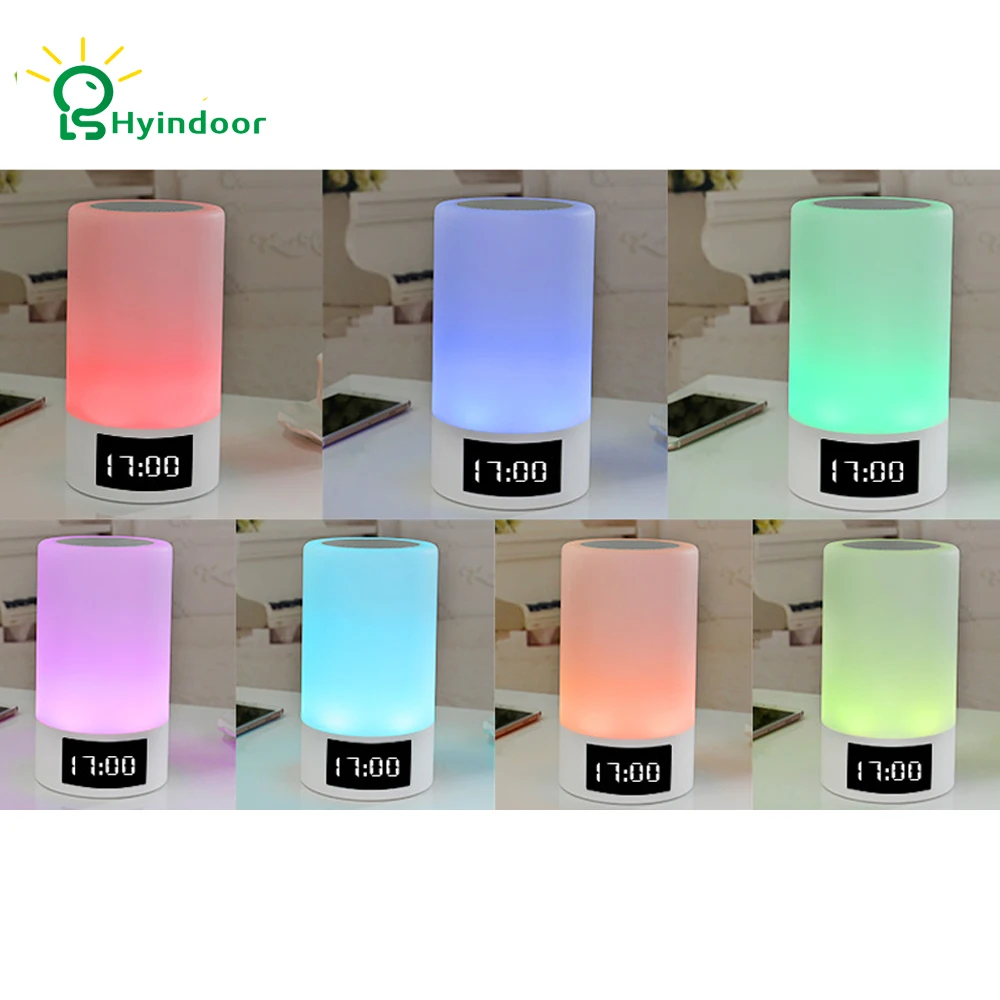 Hyindoor цилиндрическая сигнализация ночник Bluetooth динамик/LED беспроводной Динамик