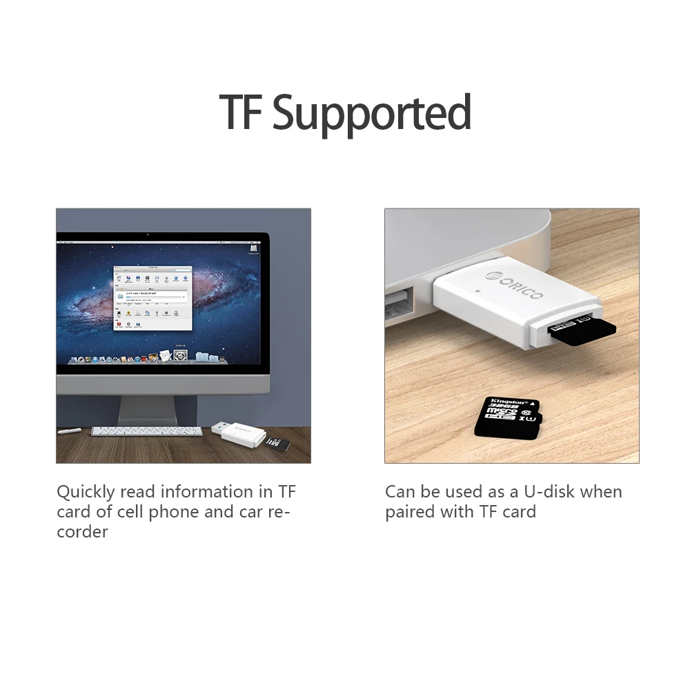 ORICO Mini Card Reader мобильный телефон планшеты PC USB 3 0 5 Гбит/с для Micro SD TF флэш карты