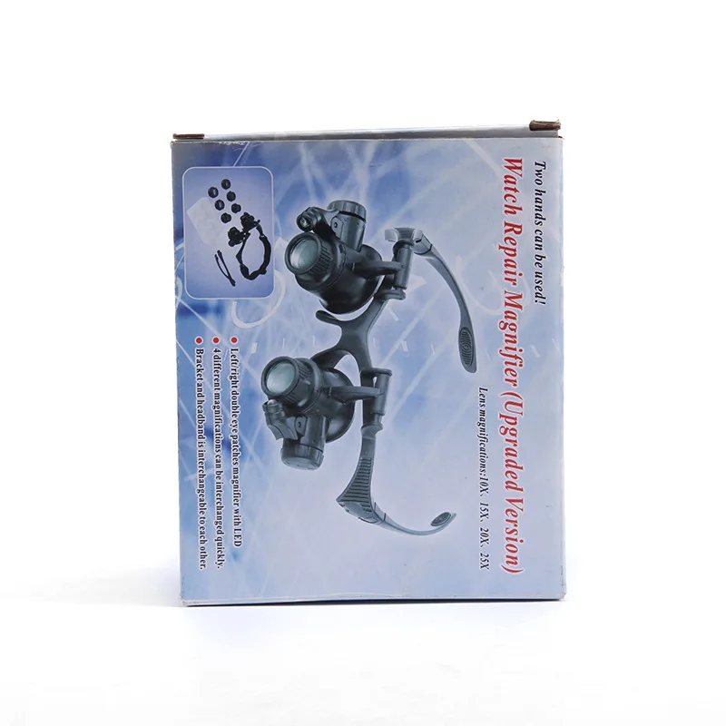 Горячая повязка на голову светодиодный Лупа высокого качества 10X 15X 20X 25X очки лупа