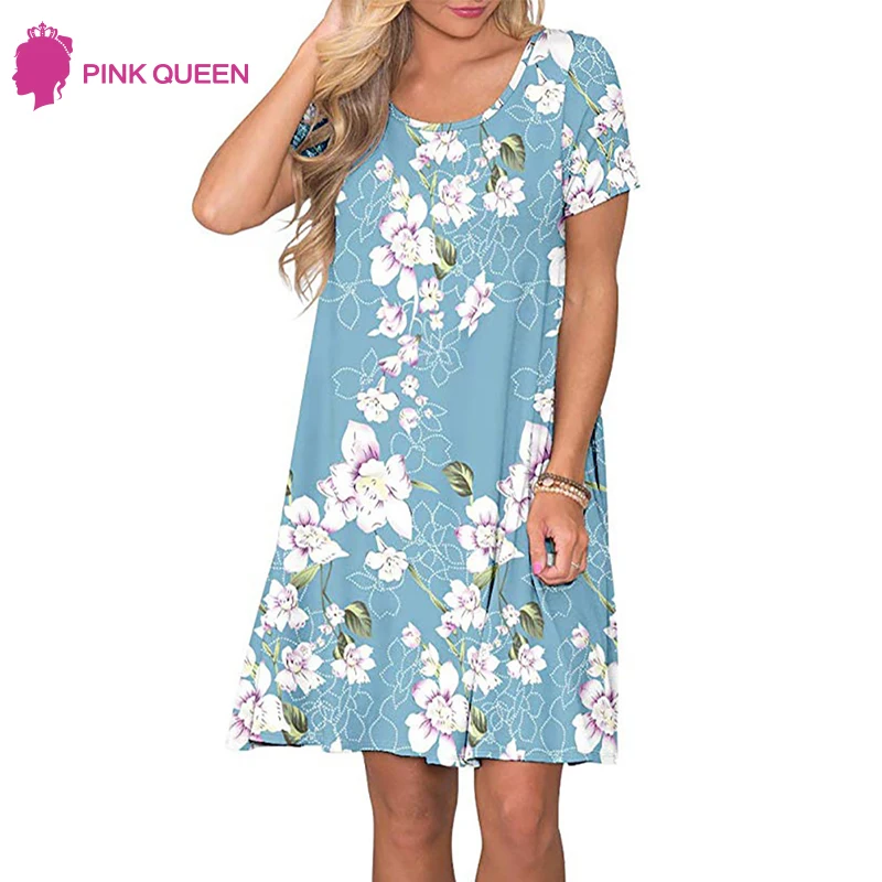 Розовое Королевское женское платье миди с цветочным принтом летнее праздничное