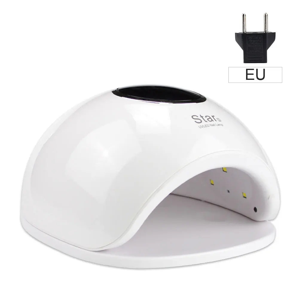 EU plug Star5 УФ-лампа профессиональная 72 Вт Светодиодная лампа для ногтей лампа для сушки гель-лака Сушилка для ногтей автоматический таймер лечения Ногтей Искусство Гель-лак инструмент Secador Cabine - Цвет: EU plug