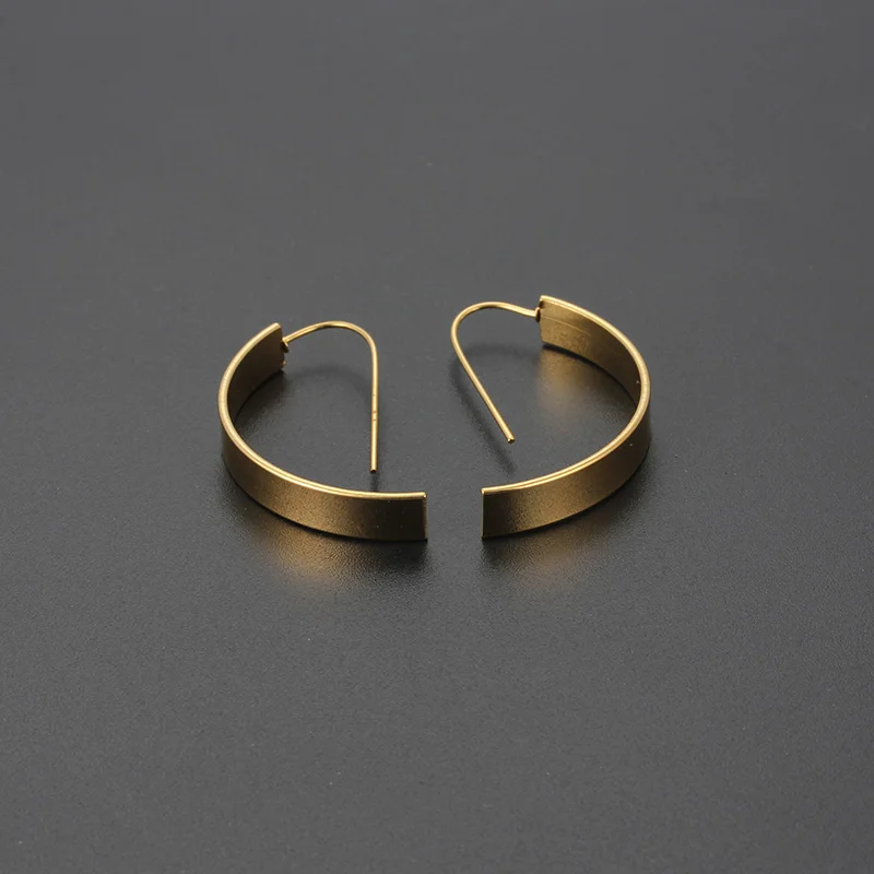 Топ Мода из нержавеющей стали изгиб свисающие серьги для женщин 2020 золото Цвет