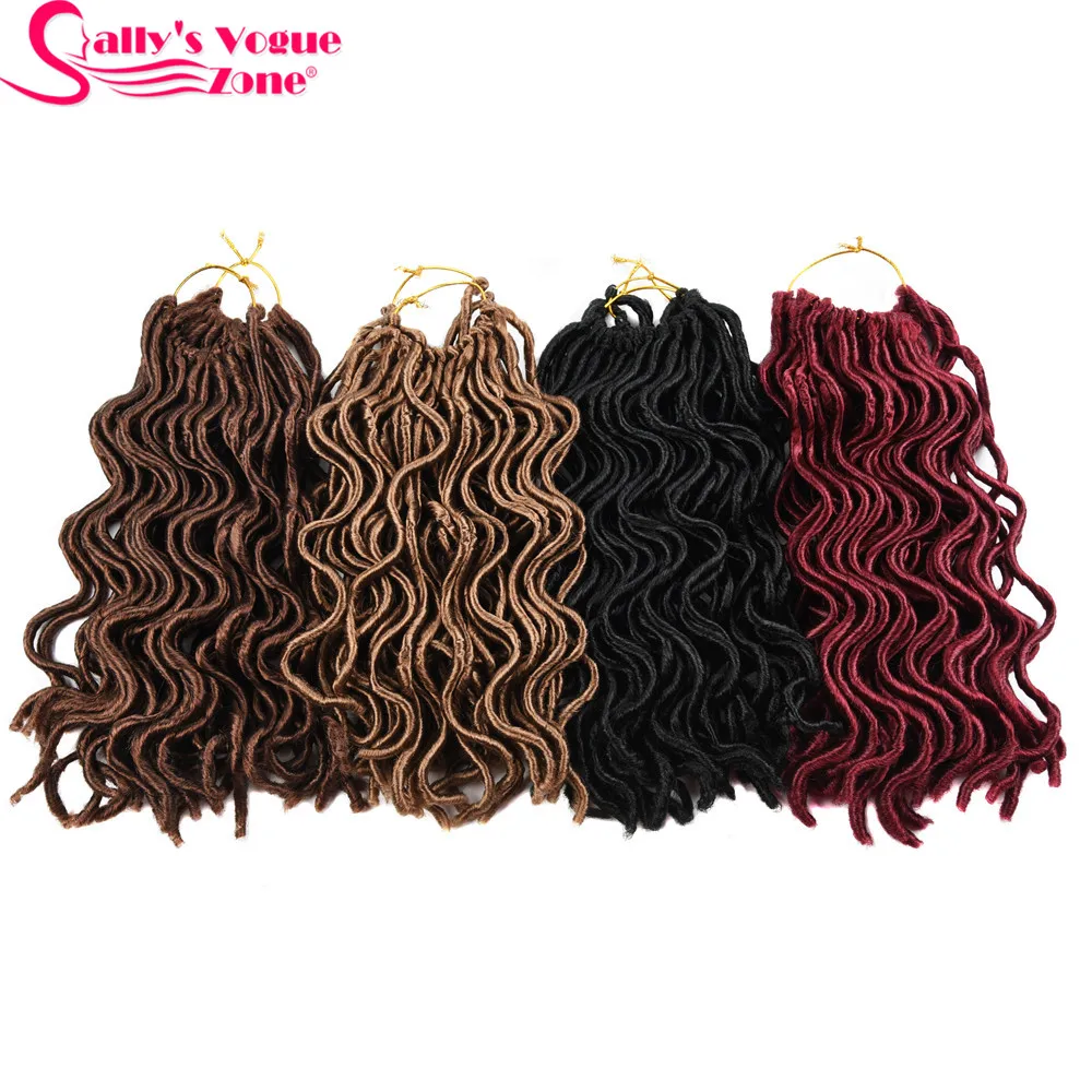1 упаковка 24 пряди/упаковка 1" 18" 8 цветов Sallyhair крючком косы для наращивания волос замки для черных женщин синтетические Faux locs Curly