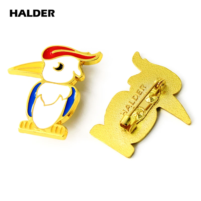 BR0035 HALDER модные Мультяшные полые броши в виде дятла милая птица на эмали булавка