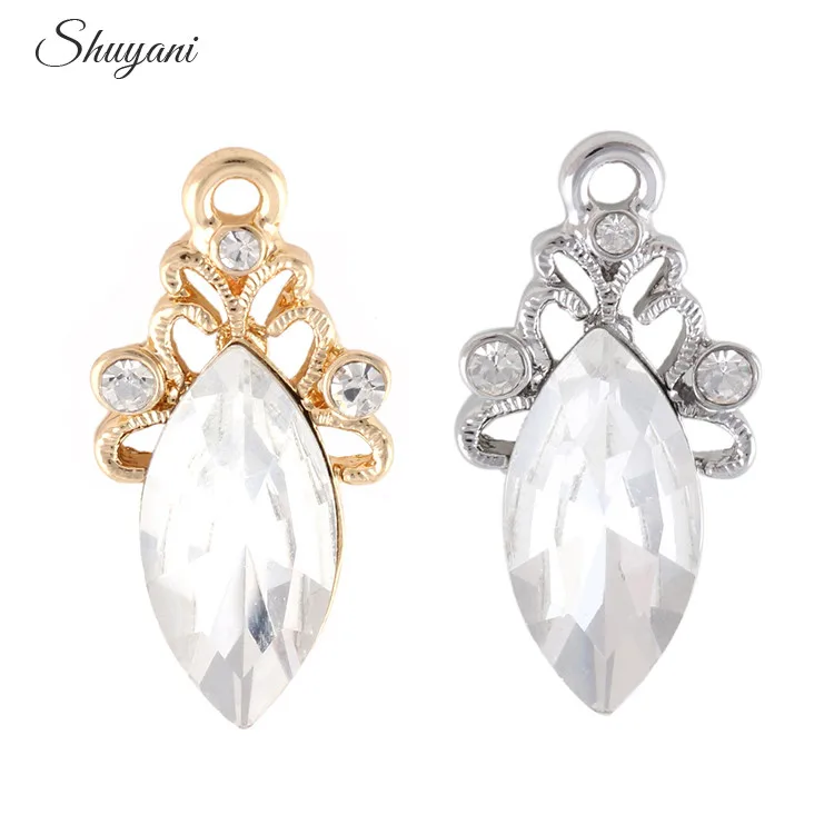 

27*14mm Gold Color Crystal Water Drop Bead Charms Pendant Fit Bracelet & Necklace DIY Jewelry