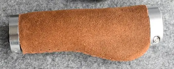 Brown - silver ring Q1067 Упоры для рук на руль велосипеда кожа комплект для велосипеда анти-плюшевая кожа дышащий пот Ретро горные комплекты для руля коричневый черный темно-зеленый - Цвет: Brown - silver ring