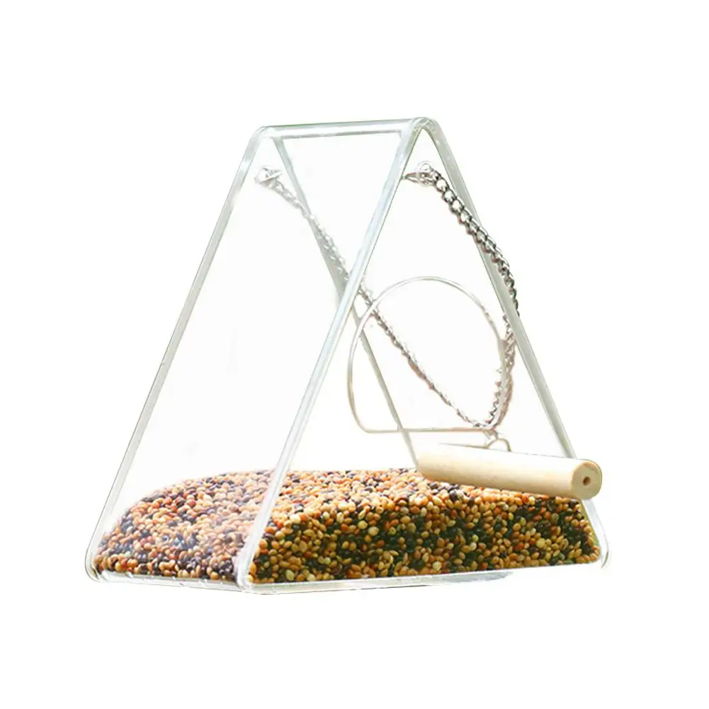 A Parrot Lovebird Canary Aviary Transparent Window Outdoor Bird Feeder For Birds Feeding Container For Food Pigeon Pet Supplies - Цвет: A
