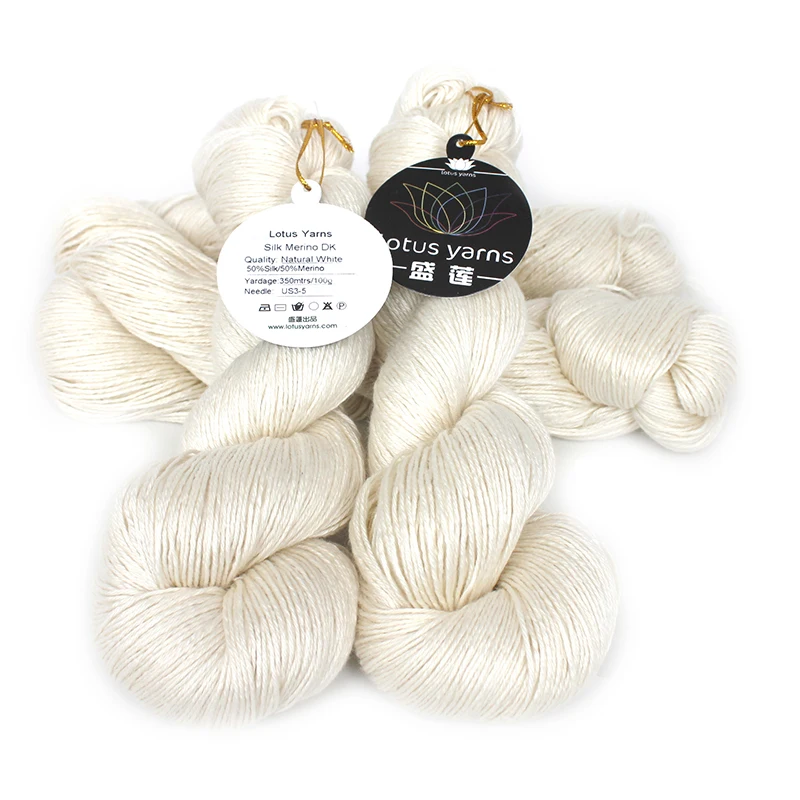 

Silky Merino DK Yarn Natural Undyed Yarn Hand Knitting Yarn