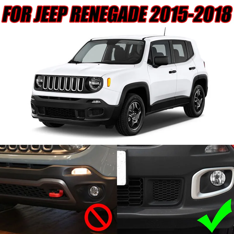Для Jeep Renegade хромированная решетка переднего бампера гриль вентиляционное отверстие на выходе вниз крышка отделка рамка автомобиля стиль