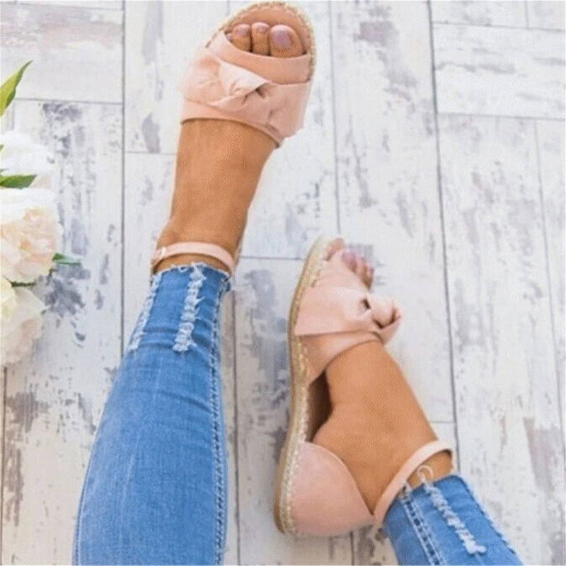 Женские босоножки на плоской подошве Летние Босоножки с открытым носком