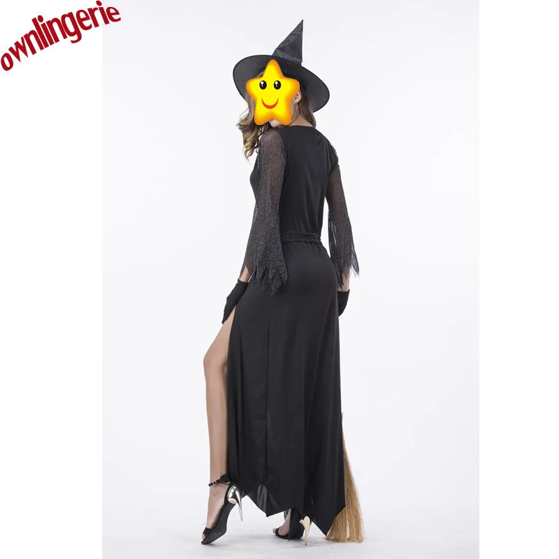 2017 черная Готическая средневековая Ведьма черный женский вампир для Хэллоуина