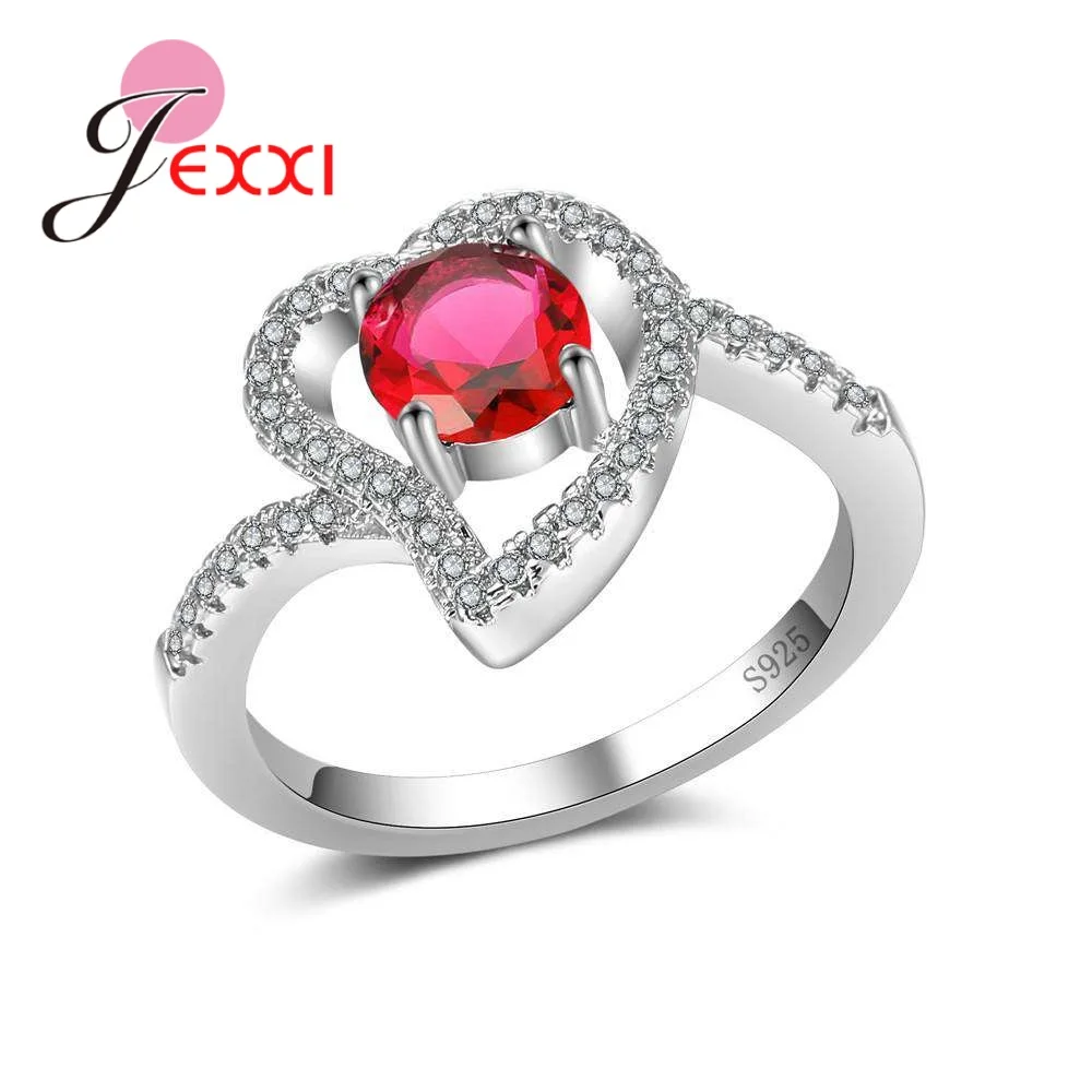

Lovely Valentine's Day Gifts For Girlfriend Genuine 925 Sterling Silver True Love Heart Shape Women Wedding Fashion Anillo