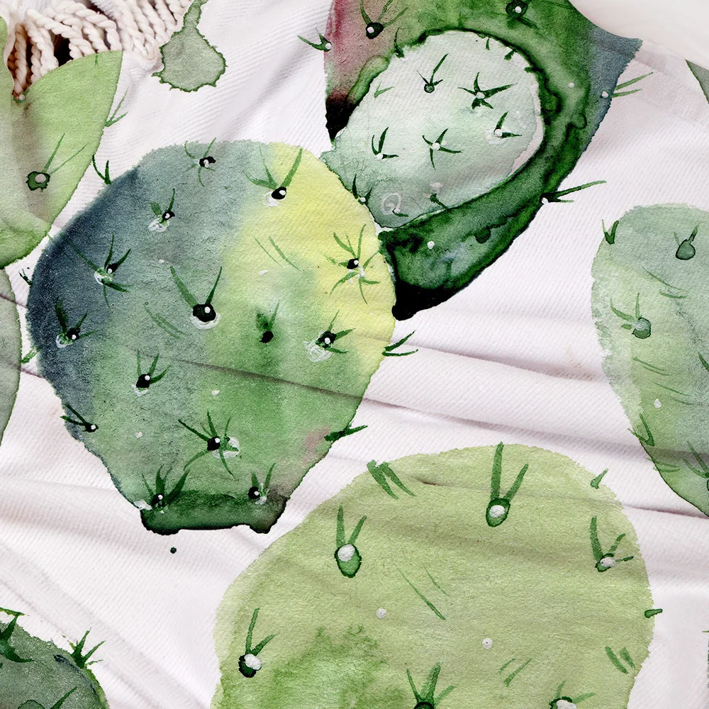 Cactus Plant Pattern Printed Rectangle Swimming Bath Towel Microfiber Shower Swimwear Blanket Beach YJ0009 | Дом и сад
