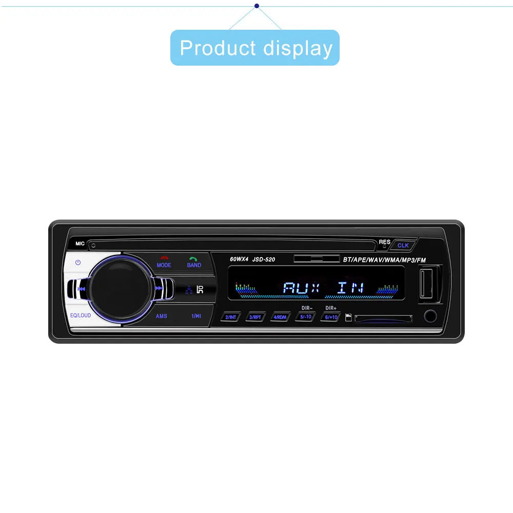Автомобильный радиоприемник с Bluetooth автомобильный стерео радио FM Aux вход приемник SD USB JSD-520 12 В в-тире 1 din автомобильный MP3 мультимедийный плеер Automotivo
