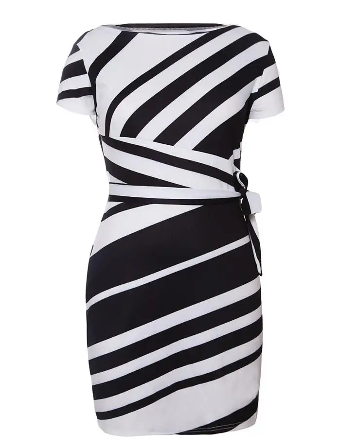 Платья на осень 2017 г. платье-карандаш в красную черную темно-синюю и белую полоску