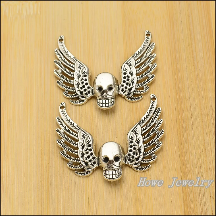 12 шт. Ретро стиль Хэллоуин Череп пиратский соединитель шарм тибетское серебро