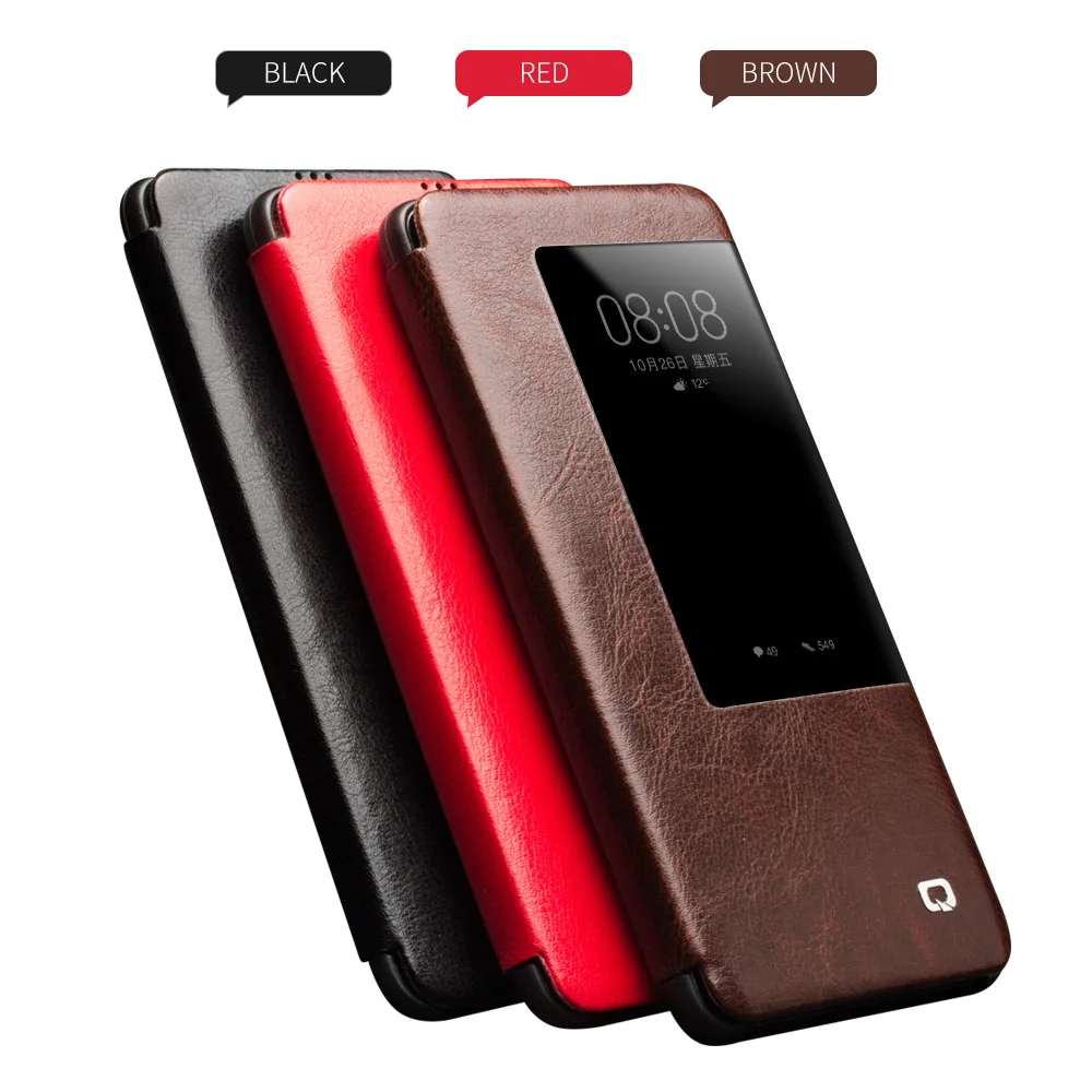 qialino luxury genuine leather smart view flip case for huawei mate20 pro stylish handmade ultra slim phone cover for mate 20 free global shipping