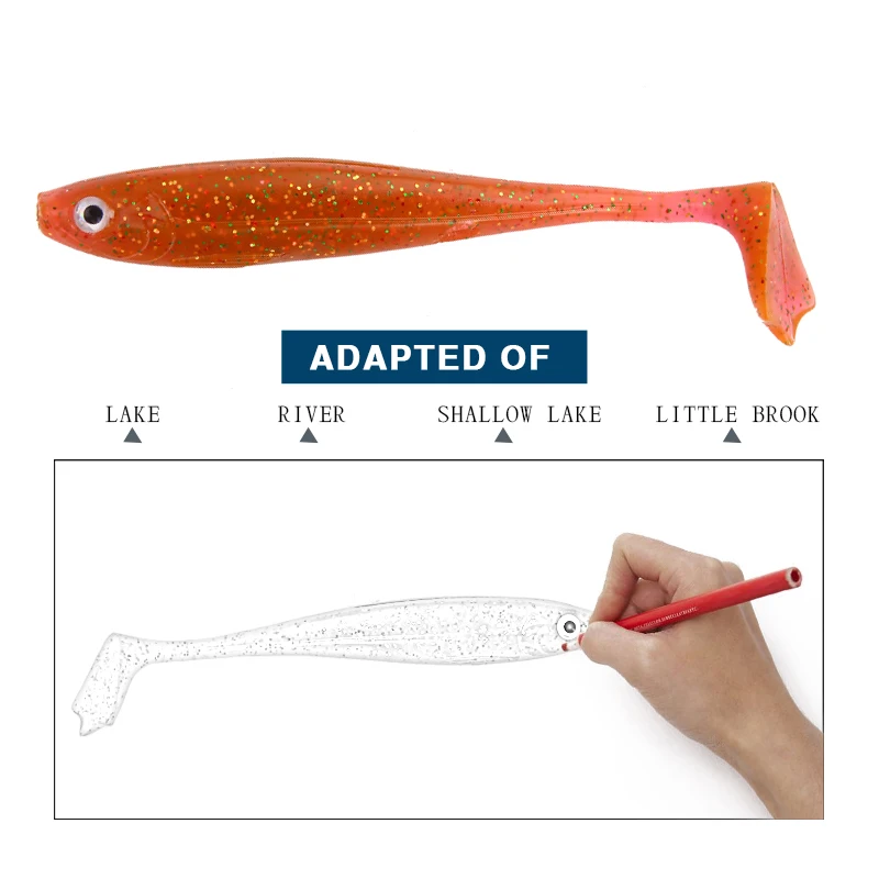 SEAPESCA 3 шт./лот 2018 новые мягкие рыболовные приманки 84 мм 5 г искусственные 3D глаза