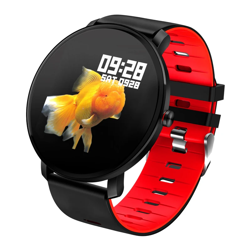 Красный Смарт-часы Greentiger K9, 1,3 дюймов, 2,5 D, экран дисплея, умный браслет, IP68, водонепроницаемый монитор сердечного ритма, фитнес-трекер - Цвет: Красный