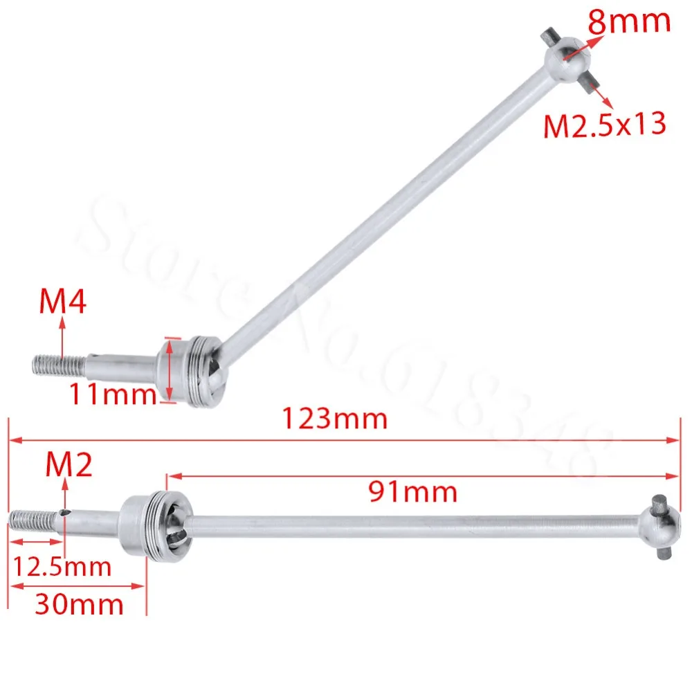 2pcs F/R стальной Универсальный приводной вал для RC 1:10 Электрический Himoto E10XT E10XTL Katana