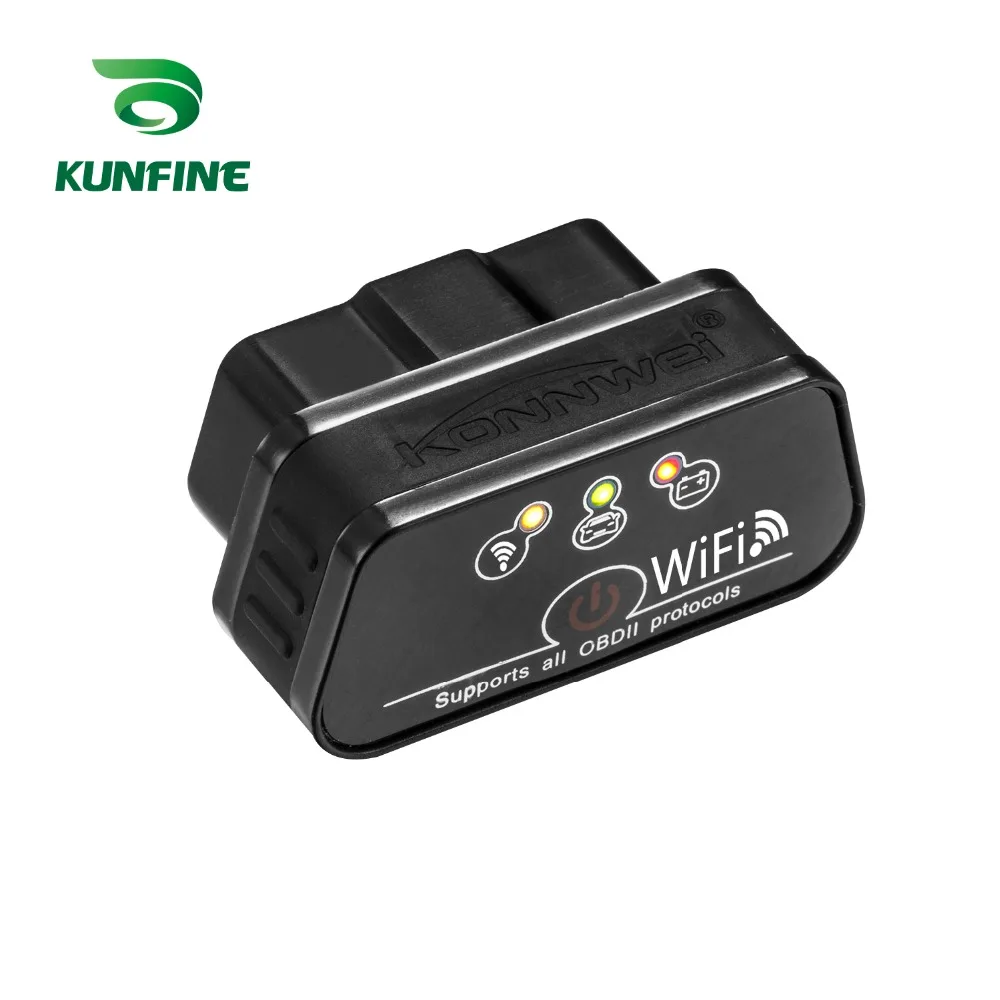 

KUNFINE Super Mini KW901 WIFI ELM327 V1.5 ODB2 OBDII Car Diagnostic Scanner Tool ELM 327 Code Reader Works on iOS Android phone