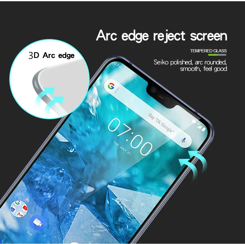 Wolfsay 1 шт для стекла Nokia 7 защита экрана закаленное стекло 2018 TA 1085 1095 1097 анти
