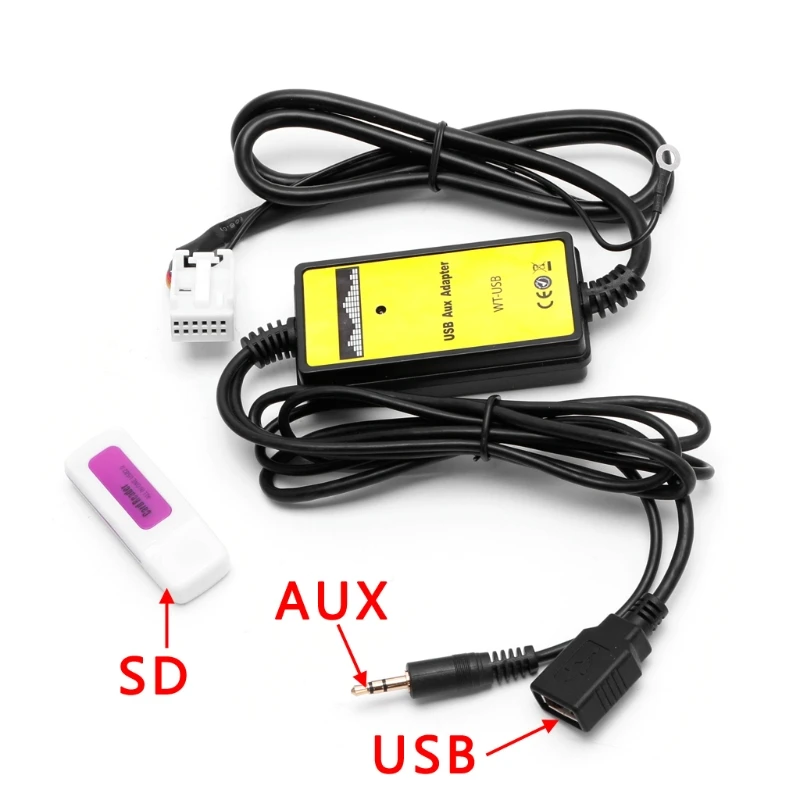 Автомобильный USB разъём подачи внешнего сигнала Aux in CD плеер адаптер MP3 радио