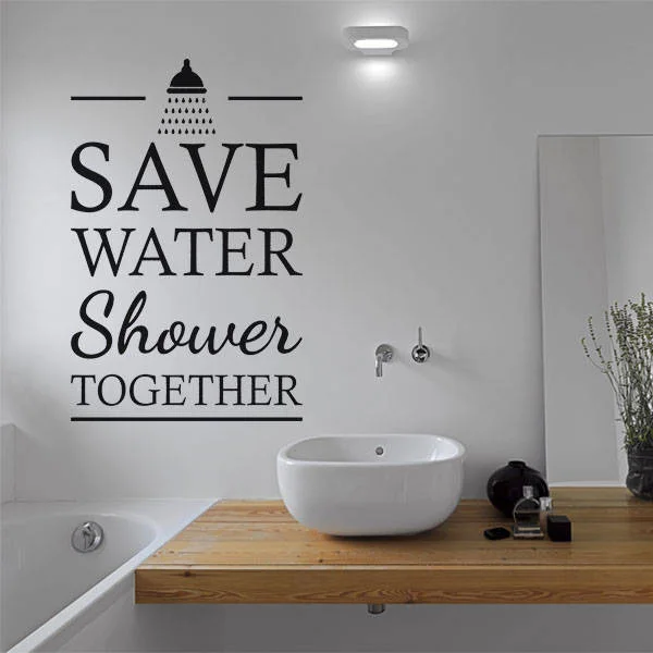 

Настенная наклейка Life Full of Cheer "Save Water Shower Together"