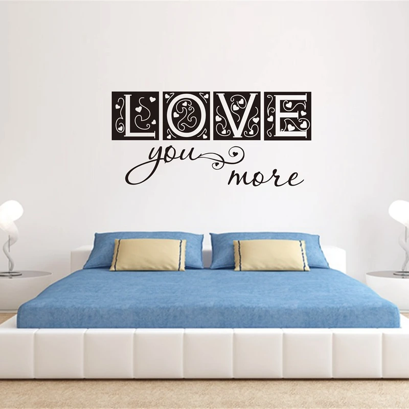 

LARGE SIZE FREE SHIPPING BEDROOM DECOR LOVE YOU MORE VINYL WALL DECAL STICKER LETTERS LOVE ART QUOTE HOME DECOR
