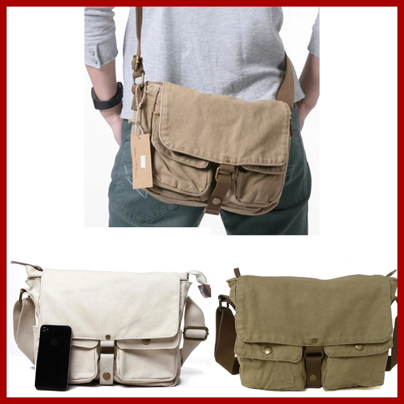

100% Canvas Cotton bag 2020 women men's travel bags vintage fashion casual men messenger bags wholesale price Free Shipping 2371