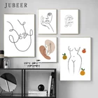 Скандинавский стиль линия настенное искусство Пикассо плакаты и принты женщина декоративная картина рисунок на стену для гостиной домашний декор